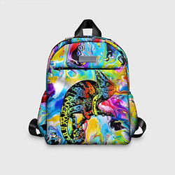 Детский рюкзак Маскировка хамелеона на фоне ярких красок, цвет: 3D-принт