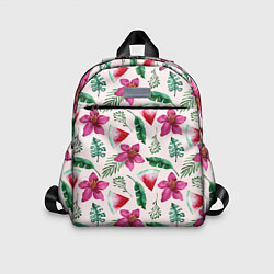 Детский рюкзак Арбузы, цветы и тропические листья