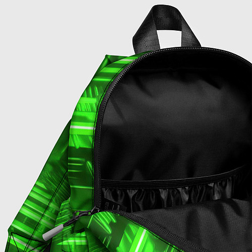 Детский рюкзак Зеленые световые объекты / 3D-принт – фото 4