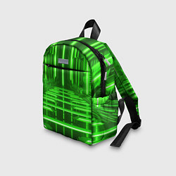 Детский рюкзак Зеленые световые объекты, цвет: 3D-принт — фото 2