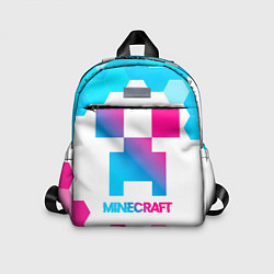 Детский рюкзак Minecraft neon gradient style, цвет: 3D-принт