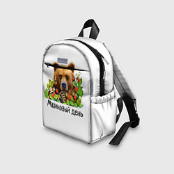 Детский рюкзак Медведь Малиновый день, цвет: 3D-принт — фото 2