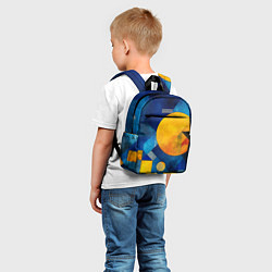 Детский рюкзак Жёлтая и синяя геометрия, цвет: 3D-принт — фото 2