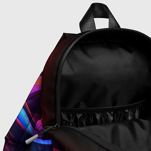 Детский рюкзак Неоновые фиолетовые волны / 3D-принт – фото 4