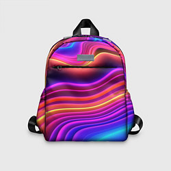 Детский рюкзак Яркие неоновые волны, цвет: 3D-принт