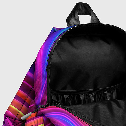 Детский рюкзак Яркие неоновые волны / 3D-принт – фото 4