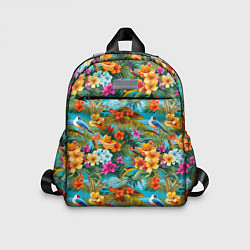 Детский рюкзак Яркие разные цветочки, цвет: 3D-принт