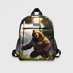 Детский рюкзак Медведь берсерк с копьём, цвет: 3D-принт