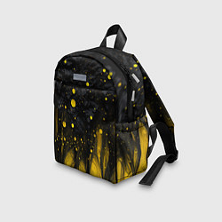 Детский рюкзак Желтые брызги на черном фоне, цвет: 3D-принт — фото 2