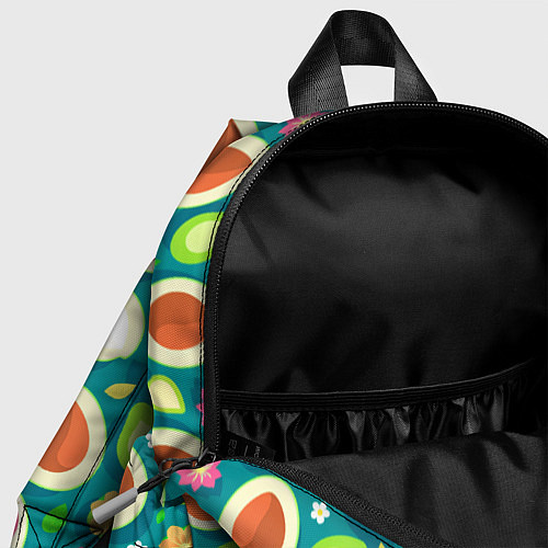 Детский рюкзак Текстура авокадо и цветы / 3D-принт – фото 4