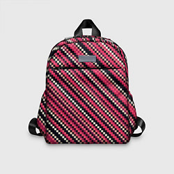 Детский рюкзак Полосы пиксели красный, цвет: 3D-принт
