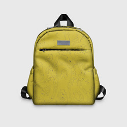 Детский рюкзак Рябь - зеленовато-желтый и фиолетовый - узор Хуф и