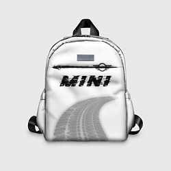 Детский рюкзак Mini speed на светлом фоне со следами шин: символ