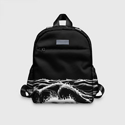 Детский рюкзак Черные бущующие волны, цвет: 3D-принт