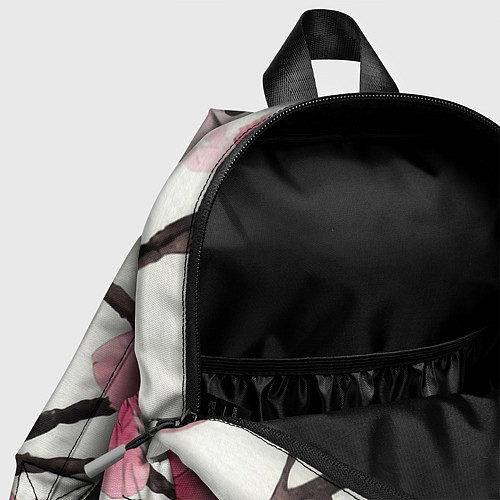 Детский рюкзак Цветы и ветви японской сакуры - текстура холста / 3D-принт – фото 4