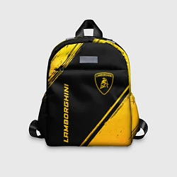 Детский рюкзак Lamborghini - gold gradient: надпись, символ, цвет: 3D-принт
