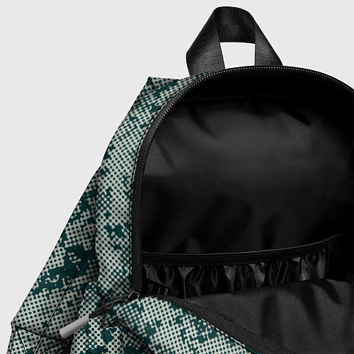 Детский рюкзак Абстракция точечная зелёный / 3D-принт – фото 4