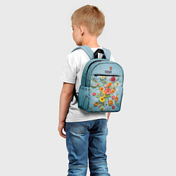 Детский рюкзак Букет полевых цветов на ткани, цвет: 3D-принт — фото 2