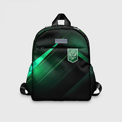 Детский рюкзак Герб РФ зеленый черный фон, цвет: 3D-принт