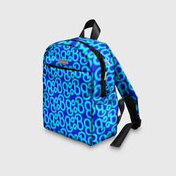 Детский рюкзак Логотип Барби - синий паттерн, цвет: 3D-принт — фото 2