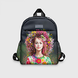 Детский рюкзак Девушка весной в цветах, цвет: 3D-принт