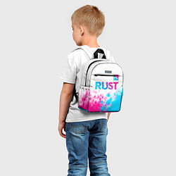 Детский рюкзак Rust neon gradient style: символ сверху, цвет: 3D-принт — фото 2