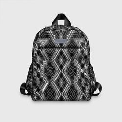 Детский рюкзак Черно-белый узор Искаженная геометрия, цвет: 3D-принт