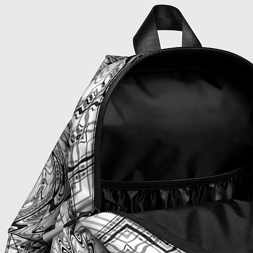 Детский рюкзак Parkour черно белый абстрактный узор / 3D-принт – фото 4