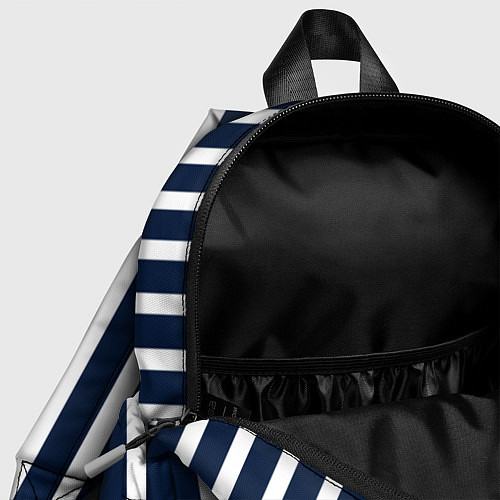 Детский рюкзак Полосы тёмно-синие морской / 3D-принт – фото 4