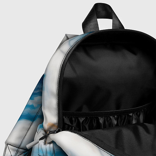 Детский рюкзак Узор волна голубой океанический агат / 3D-принт – фото 4