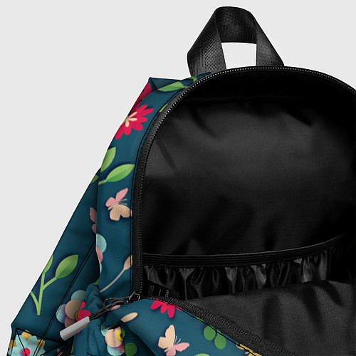 Детский рюкзак Цветы и разноцветные бабочки / 3D-принт – фото 4