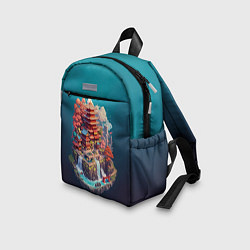 Детский рюкзак Японский пейзаж а изометрии, цвет: 3D-принт — фото 2