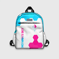 Детский рюкзак No Mans Sky neon gradient style: надпись, символ, цвет: 3D-принт