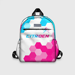 Детский рюкзак Citroen neon gradient style: символ сверху, цвет: 3D-принт