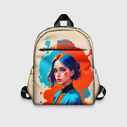 Детский рюкзак Девушка в брызгах краски, цвет: 3D-принт