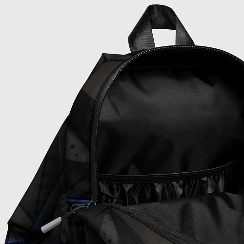 Детский рюкзак Черные плиты с синим свечением / 3D-принт – фото 4