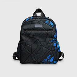 Детский рюкзак Черные плиты с синими вставками, цвет: 3D-принт