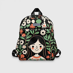 Детский рюкзак Девочка в цветах - Бохо, цвет: 3D-принт