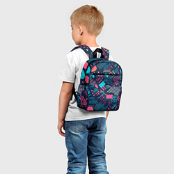 Детский рюкзак Абстракция синяя паттерн, цвет: 3D-принт — фото 2