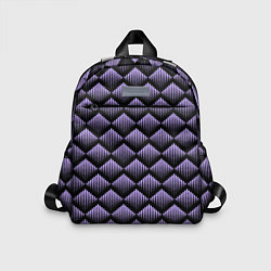 Детский рюкзак Фиолетовые выпуклые ромбы, цвет: 3D-принт