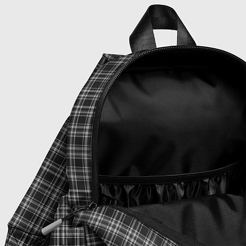 Детский рюкзак Черно-белая шотландка / 3D-принт – фото 4