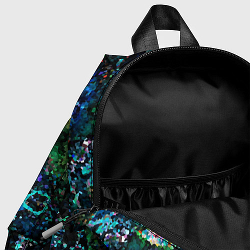 Детский рюкзак Мозаичный узор в синих и зеленых тонах / 3D-принт – фото 4