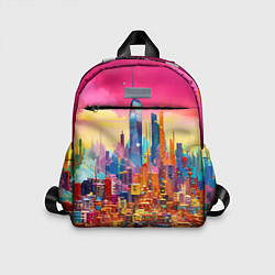 Детский рюкзак Футуристический городской пейзаж, цвет: 3D-принт