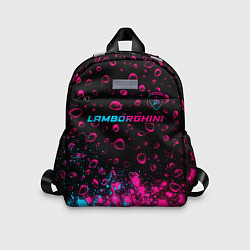 Детский рюкзак Lamborghini - neon gradient: символ сверху, цвет: 3D-принт
