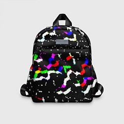 Детский рюкзак Цветные угловатые фигуры на черном, цвет: 3D-принт