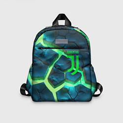 Детский рюкзак Ювентус разлом зеленых плит, цвет: 3D-принт