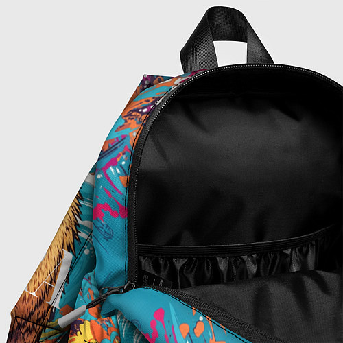 Детский рюкзак Капибара в очках на красочных волнах / 3D-принт – фото 4