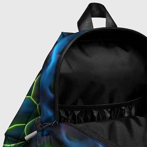 Детский рюкзак Зеленые текстурные плиты / 3D-принт – фото 4