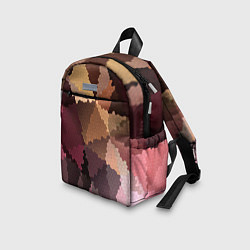 Детский рюкзак Мозаика в коричнево-розовых тонах, цвет: 3D-принт — фото 2