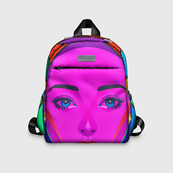 Детский рюкзак Девушка с голубыми глазами и фиолетовым лицом, цвет: 3D-принт